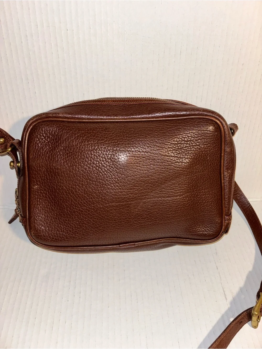 Dooney & Bourke Brown Pebbled Leather Messenger Crossbody